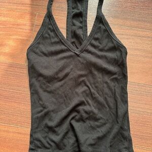 Black Ribbed Women's Tank Top